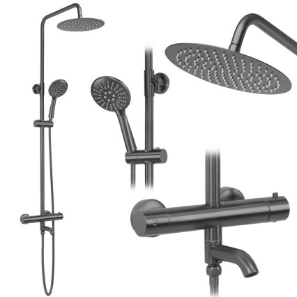 REA-P6386 - LUNGO Thermostatic Shower Set, Titanium