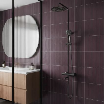 REA-P6386 - LUNGO Thermostatic Shower Set, Titanium