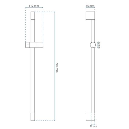 REA-P6500 - Handheld Shower Holder 70 cm Brushed Gold