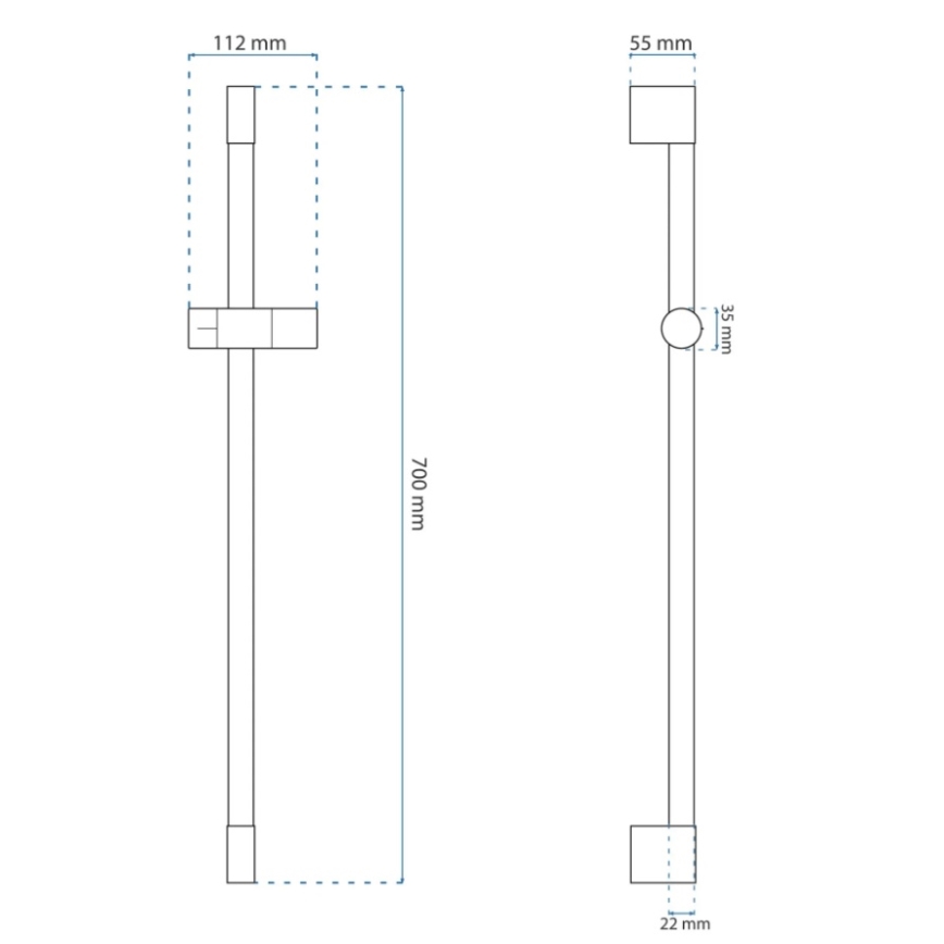 REA-P6500 - Handheld Shower Holder 70 cm Brushed Gold