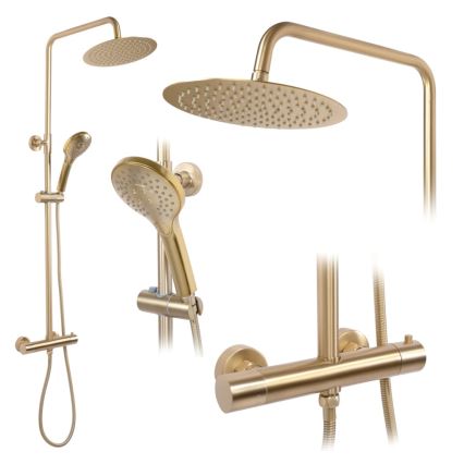 REA-P6602 - VINCENT Thermostatic Shower Set, Brushed Gold