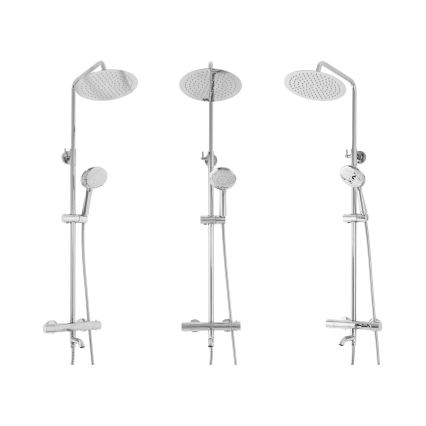 REA-P6607 - LUNGO shower set with thermostatic mixer, polished chrome