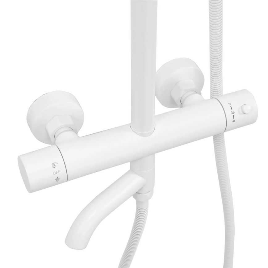 REA-P6608 - LUNGO Thermostatic Shower Set, Matte White