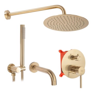 REA-P6609 - LUNGO shower set with concealed mixer, brushed gold
