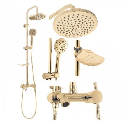 REA-P7006 - LUIS Shower Set with Mixer, Gold