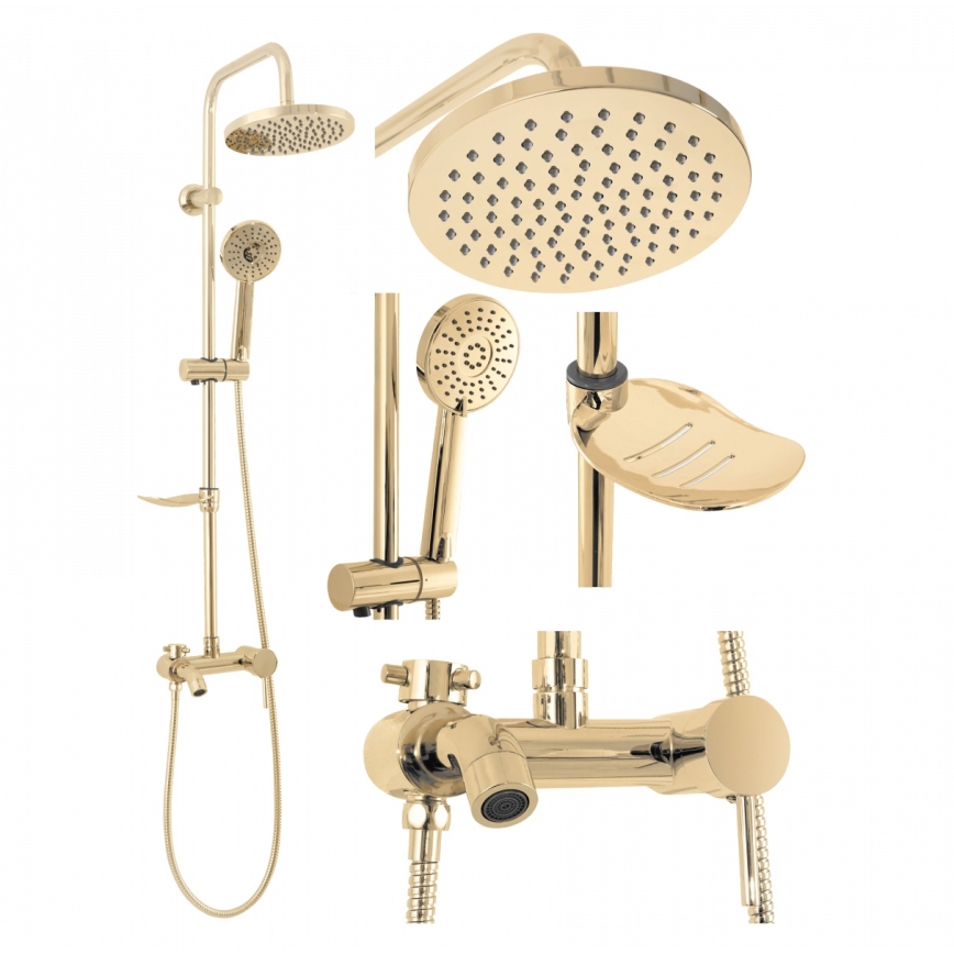 REA-P7006 - LUIS Shower Set with Mixer, Gold