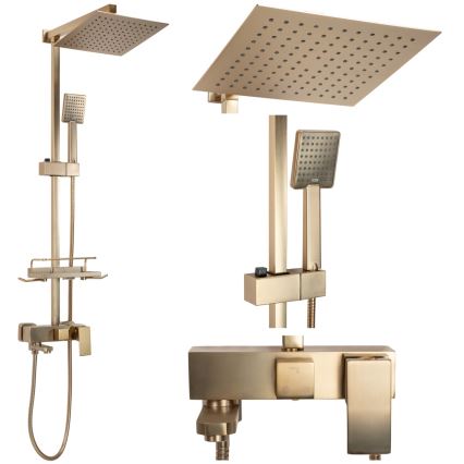 REA-P7050 - JACK Shower Set with Mixer Tap, Brushed Gold Finish