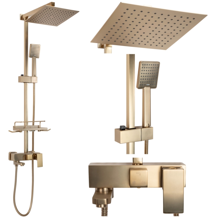 REA-P7050 - JACK Shower Set with Mixer Tap, Brushed Gold Finish