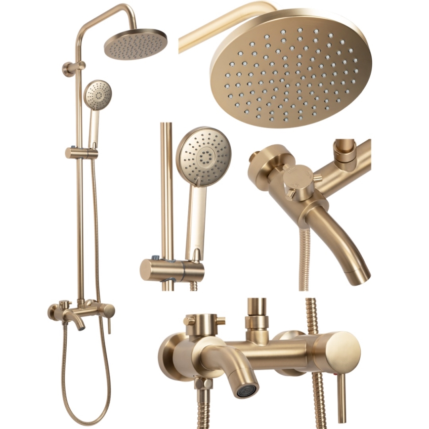 REA-P7051 - LUIS Brushed Gold Shower Set with Mixer Tap
