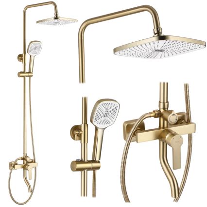 REA-P7841 - ARGUS Brushed Gold Shower Set with Mixer Tap