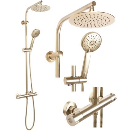 REA-P8413 - BLISS Thermostatic Shower Set, Brushed Gold