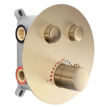 REA-P8551 - LUNGO Brushed Gold Shower Set with Thermostatic Concealed Mixer