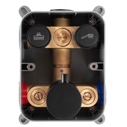 REA-P8551 - LUNGO Brushed Gold Shower Set with Thermostatic Concealed Mixer