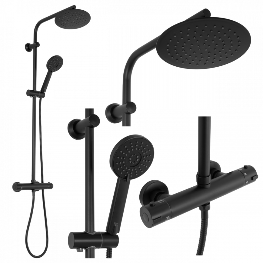 REA-P8804 - BLISS Thermostatic Shower Set, Matte Black