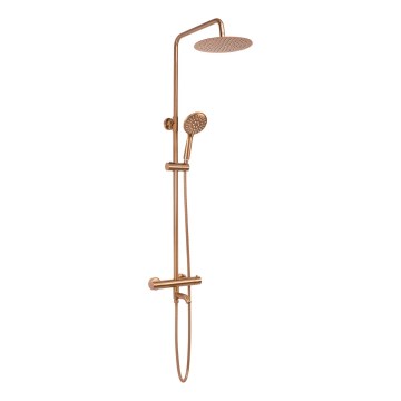 REA-P8807 - LUNGO Thermostatic Shower Set with Mixer, Brushed Copper