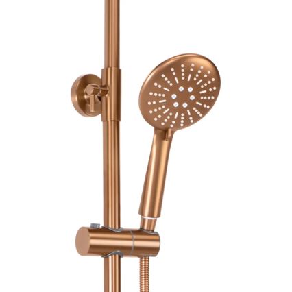 REA-P8807 - LUNGO Thermostatic Shower Set with Mixer, Brushed Copper