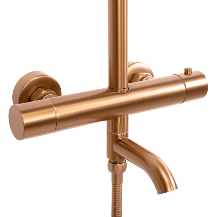 REA-P8807 - LUNGO Thermostatic Shower Set with Mixer, Brushed Copper