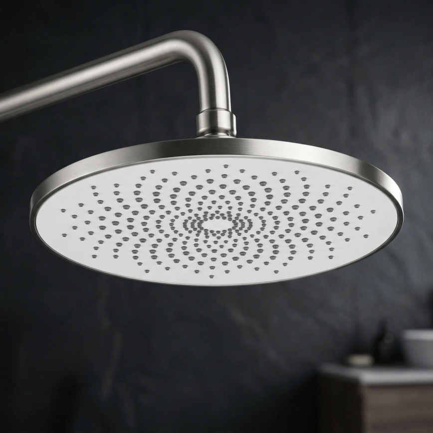 REA-P9498 - RIVO shower set with mixer, brushed steel finish