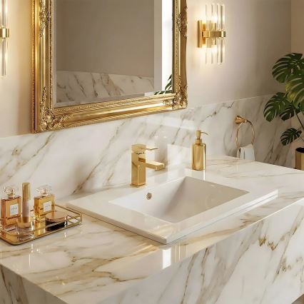 REA-U0040 - Flush-mounted washbasin DAFNE 46,5x76 cm ceramic/glossy white