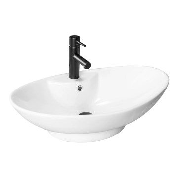 REA-U0160 - ROSA Countertop Basin 38.5 x 58.5 cm, Ceramic / Glossy White