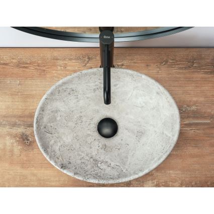 REA-U0165 - SOFIA Countertop Basin 34.5 x 41 cm, Ceramic / Light Stone