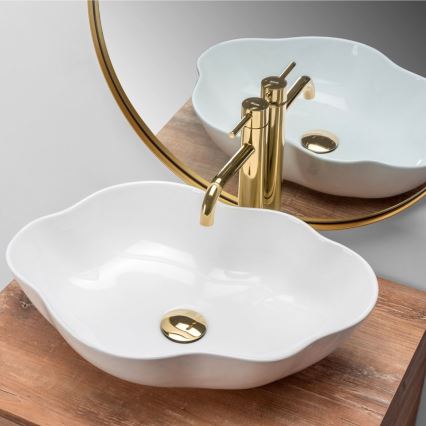 REA-U0265 - PEARL countertop basin 38x50,5 cm ceramic/glossy white