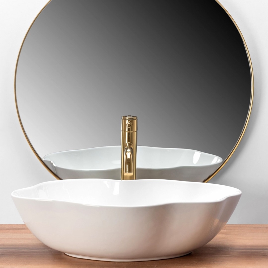 REA-U0265 - PEARL countertop basin 38x50,5 cm ceramic/glossy white