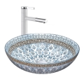 REA-U0267 - ARTE countertop basin, 40 cm diameter, ceramic with ornamental pattern