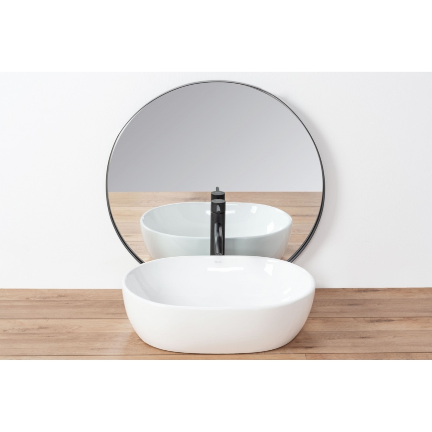 REA-U0416 - AMELIA Countertop Basin 34.5 x 48 cm, Ceramic / Glossy White
