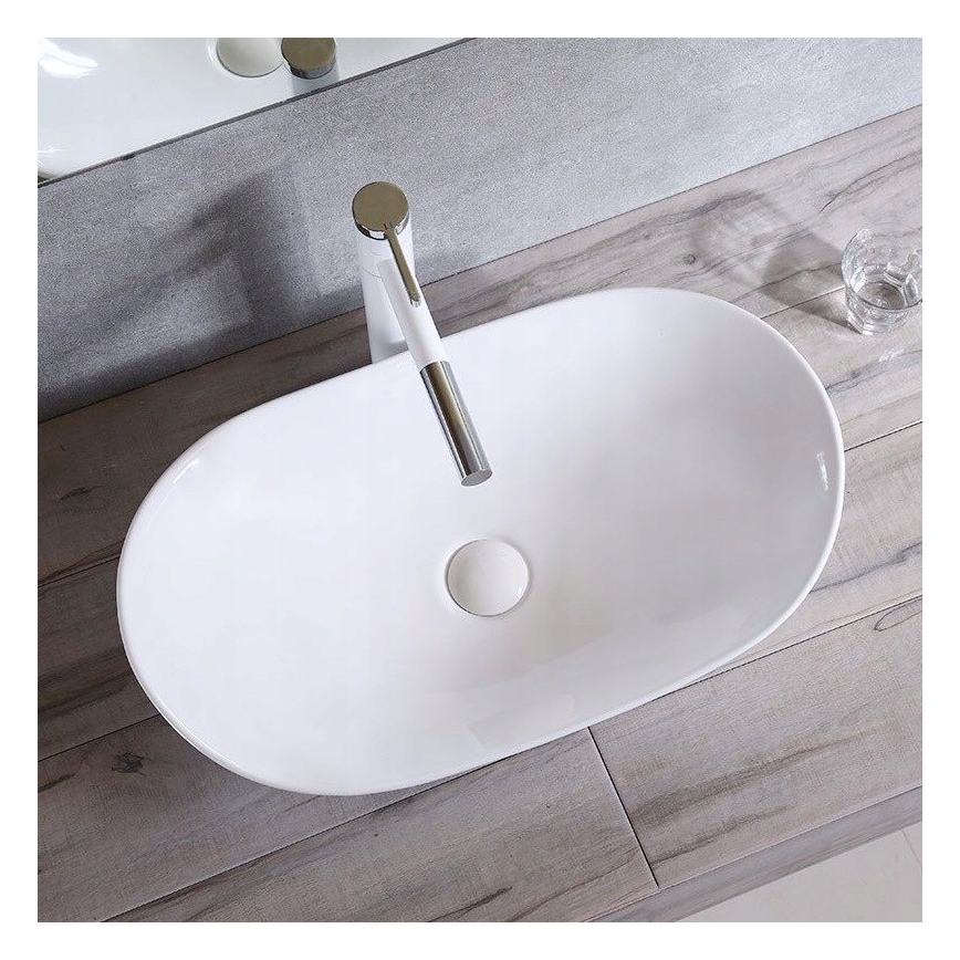 REA-U0441 - ROYAL Countertop Washbasin 35.5 x 61.5 cm ceramic/glossy white