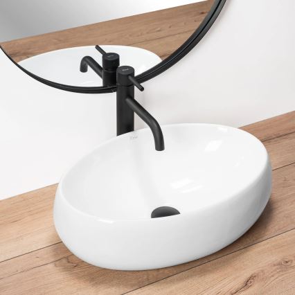 REA-U0462 - Countertop basin LINDA 34 x 48.5 cm, ceramic/glossy white