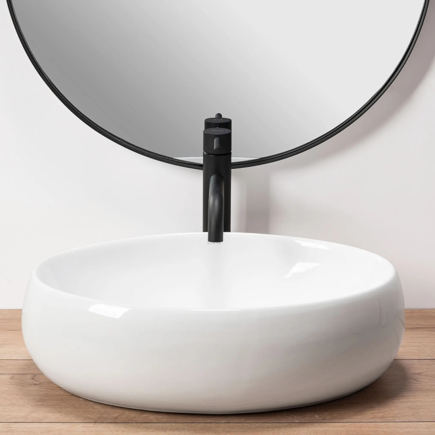 REA-U0462 - Countertop basin LINDA 34 x 48.5 cm, ceramic/glossy white