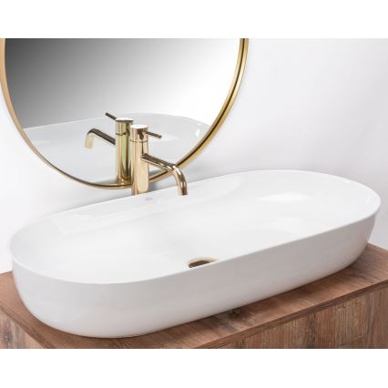 REA-U0563 - CLEO Countertop Basin 41 x 81 cm, ceramic / glossy white