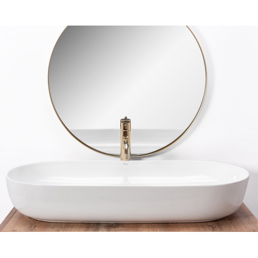 REA-U0563 - CLEO Countertop Basin 41 x 81 cm, ceramic / glossy white