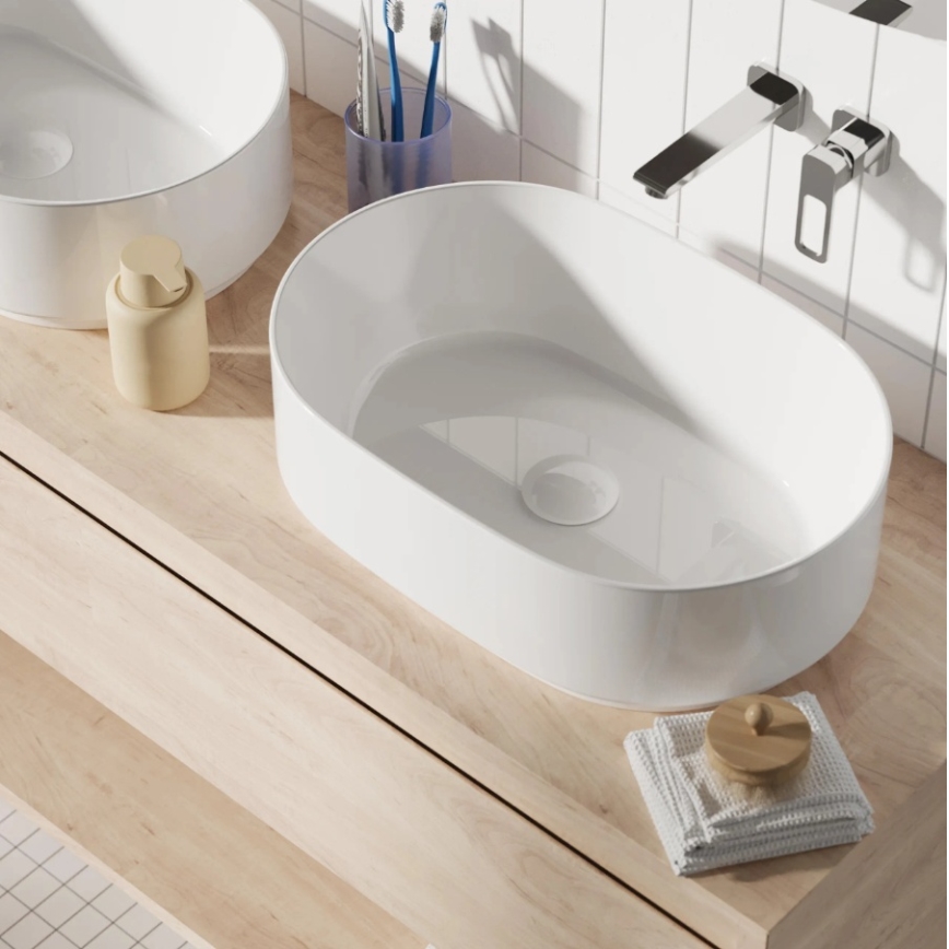 REA-U0600 - ALMA Countertop Basin 36x57 cm ceramic/glossy white