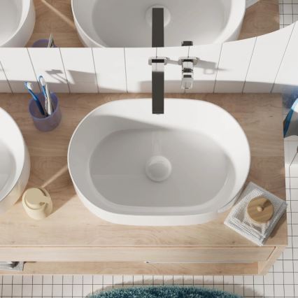 REA-U0600 - ALMA Countertop Basin 36x57 cm ceramic/glossy white