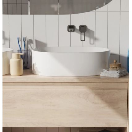 REA-U0600 - ALMA Countertop Basin 36x57 cm ceramic/glossy white