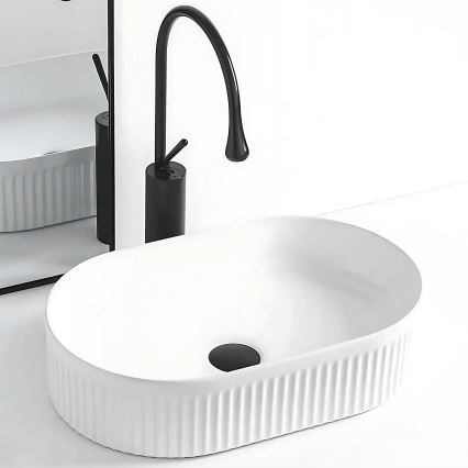 REA-U0603 - VANDA Countertop Basin 31x49 cm Ceramic/Glossy White