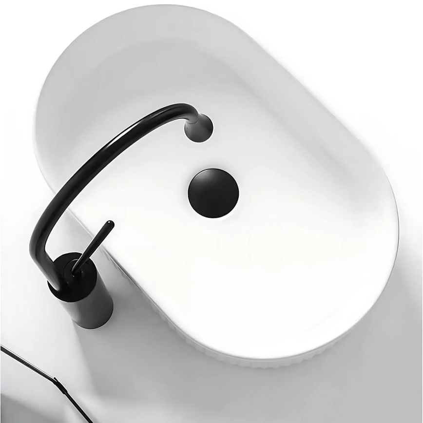 REA-U0603 - VANDA Countertop Basin 31x49 cm Ceramic/Glossy White