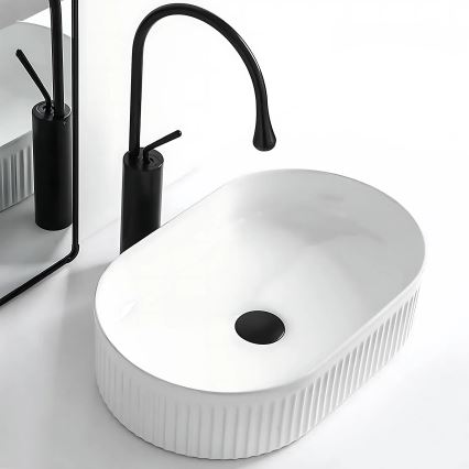 REA-U0603 - VANDA Countertop Basin 31x49 cm Ceramic/Glossy White