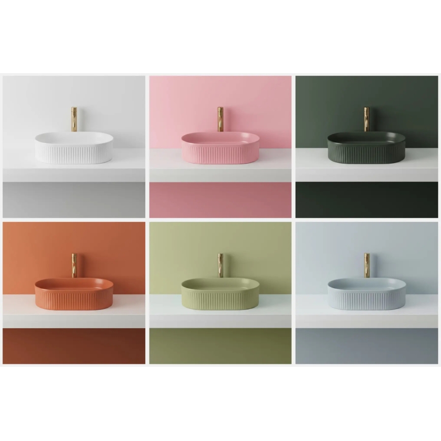 REA-U0603 - VANDA Countertop Basin 31x49 cm Ceramic/Glossy White
