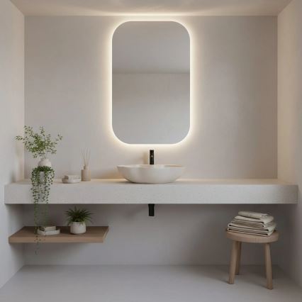 REA-U0617 - PEARL Countertop Basin 38x50,5 cm Ceramic/Beige/Stone Effect