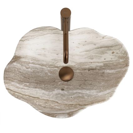 REA-U0618 - PEARL Countertop Basin 38x50.5 cm ceramic/beige/stone effect