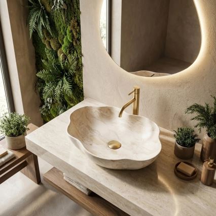 REA-U0619 - PEARL Countertop Basin 38 x 50.5 cm, Ceramic/Beige