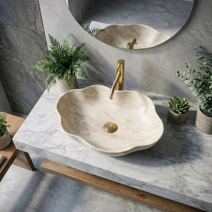 REA-U0619 - PEARL Countertop Basin 38 x 50.5 cm, Ceramic/Beige