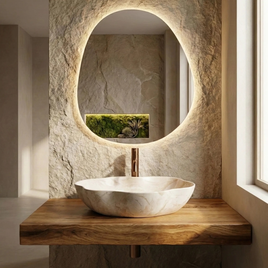 REA-U0619 - PEARL Countertop Basin 38 x 50.5 cm, Ceramic/Beige