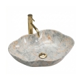 REA-U0620 - PEARL Countertop Washbasin 38 x 50.5 cm ceramic/gray/beige/stone-effect