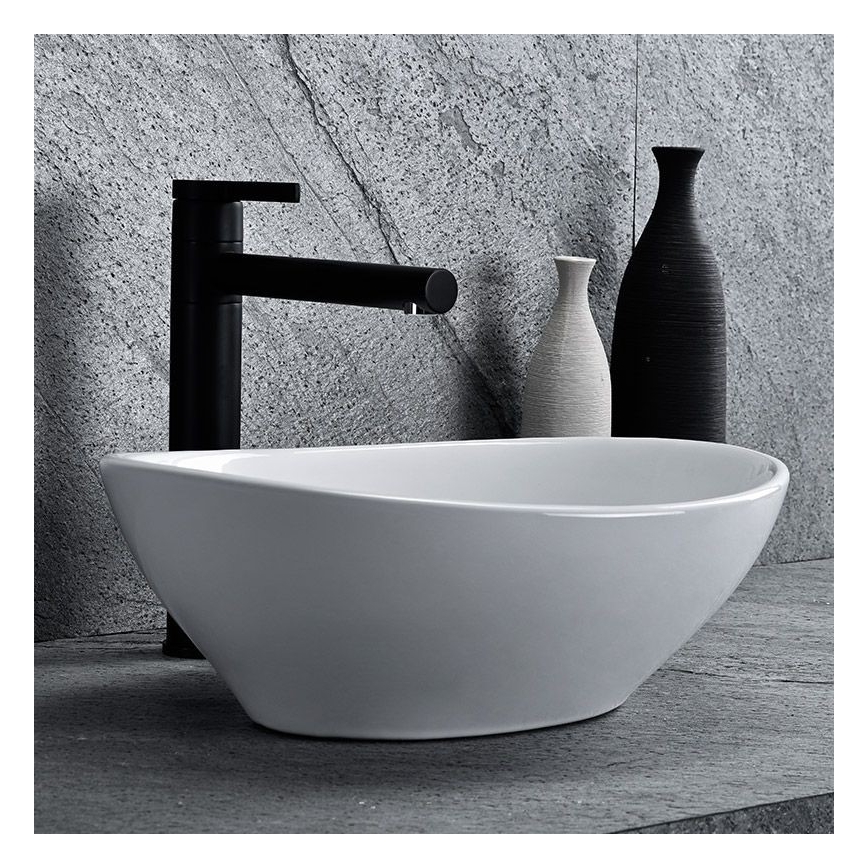 REA-U0623 - Countertop basin SOFIA MINI 27x34 cm ceramic/glossy white