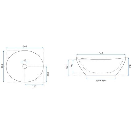 REA-U0623 - Countertop basin SOFIA MINI 27x34 cm ceramic/glossy white