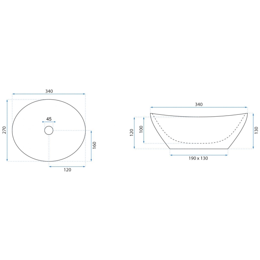 REA-U0623 - Countertop basin SOFIA MINI 27x34 cm ceramic/glossy white